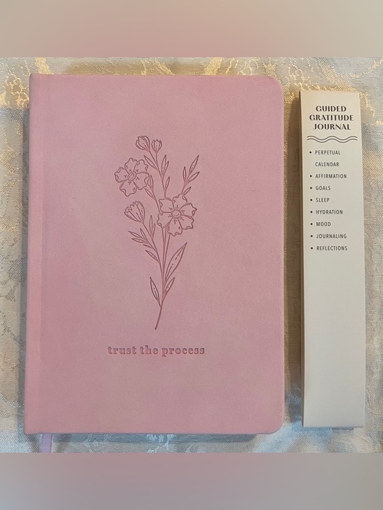 Spritz Other - Guided Gratitude Journal with Embossed Floral Design Softcover in Pink NWT